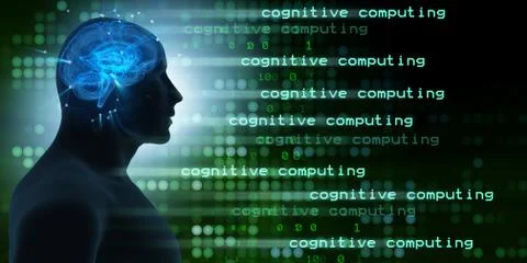 Machine learning and cognitive computing - 3d rendering 스톡 일러스트