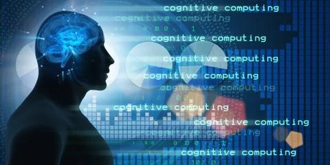 Machine learning and cognitive computing - 3d rendering Stock Illustration