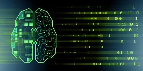 Machine learning and cognitive computing - 3d rendering Stockfoto's