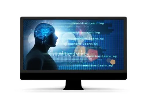 Machine learning and cognitive computing - 3d rendering Stockfoto's