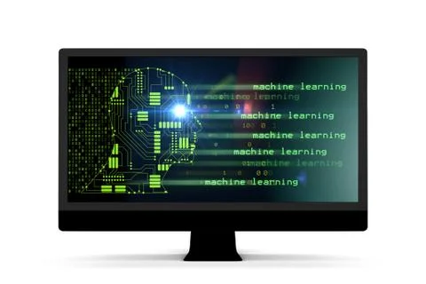 Machine learning and cognitive computing - 3d rendering 库存照片