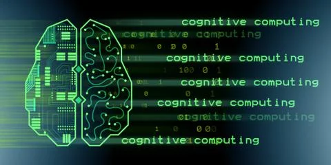 Machine learning and cognitive computing - 3d rendering 库存照片