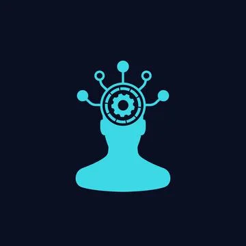 Machine learning and data mining icon Illustrazione stock