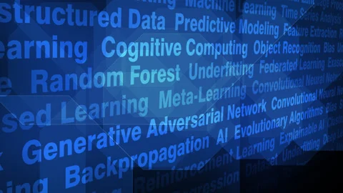 Machine learning in artificial intelligence ai innovation abstract background Stock Footage 268390200