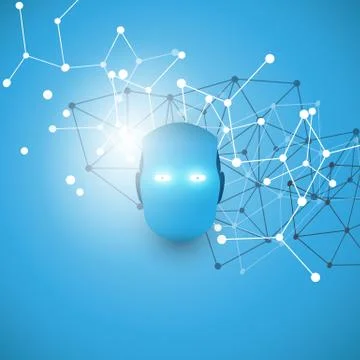 Machine Learning, Artificial Intelligence, AI, IoT, Technology Concept Illustrazione stock