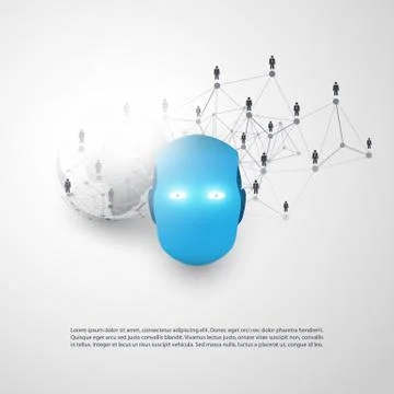 Machine Learning, Artificial Intelligence, AI, IoT, Technology Concept Stock Illustration