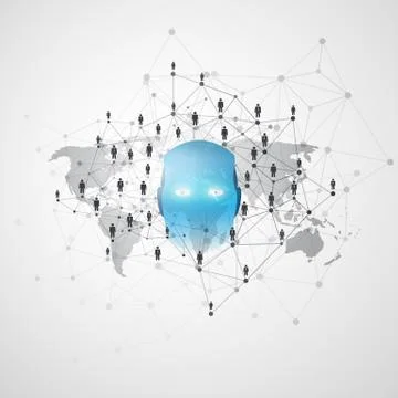 Machine Learning, Artificial Intelligence, AI, IoT, Technology Concept Stock Illustration