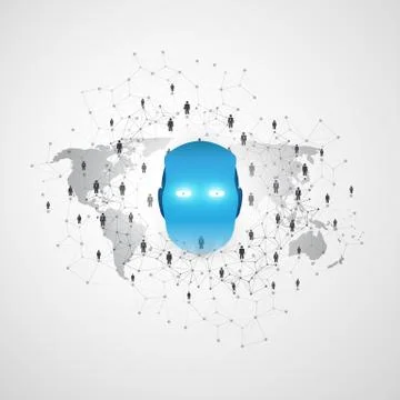 Machine Learning, Artificial Intelligence, AI, IoT, Technology Concept 스톡 일러스트