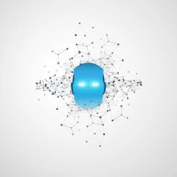 Machine Learning, Artificial Intelligence, AI, IoT, Technology Concept Stockillustratie