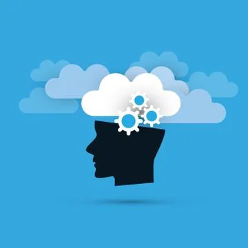 Machine Learning, Artificial Intelligence and Networks Design Concept  Illustrazione stock