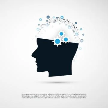 Machine Learning, Artificial Intelligence and Networks Design Concept 스톡 일러스트