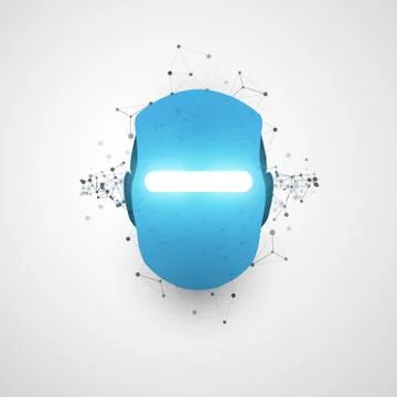 Machine Learning, Artificial Intelligence and Networks Design Concept with Netwo Illustrazione stock