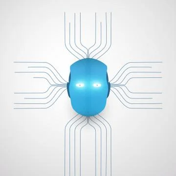 Machine Learning, Artificial Intelligence and Networks Design Concept イラスト素材