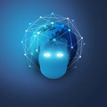 Machine Learning, Artificial Intelligence and Neural Networks Design Concept 库存插图