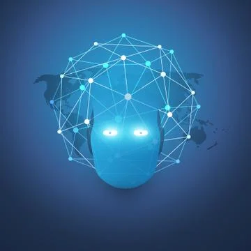 Machine Learning, Artificial Intelligence and Neural Networks Design Concept イラスト素材