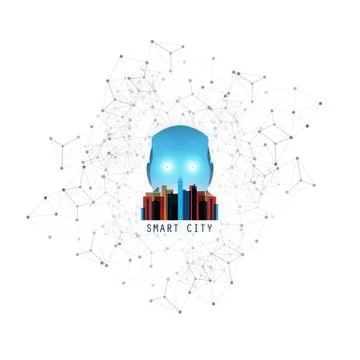 Machine Learning, Artificial Intelligence and IoT Networks Design Concept イラスト素材