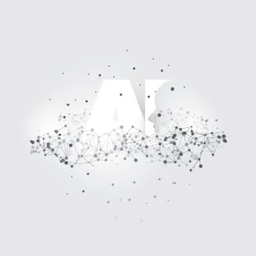 Machine Learning, Artificial Intelligence, Cloud Computing and Networks Design C Stock Illustration