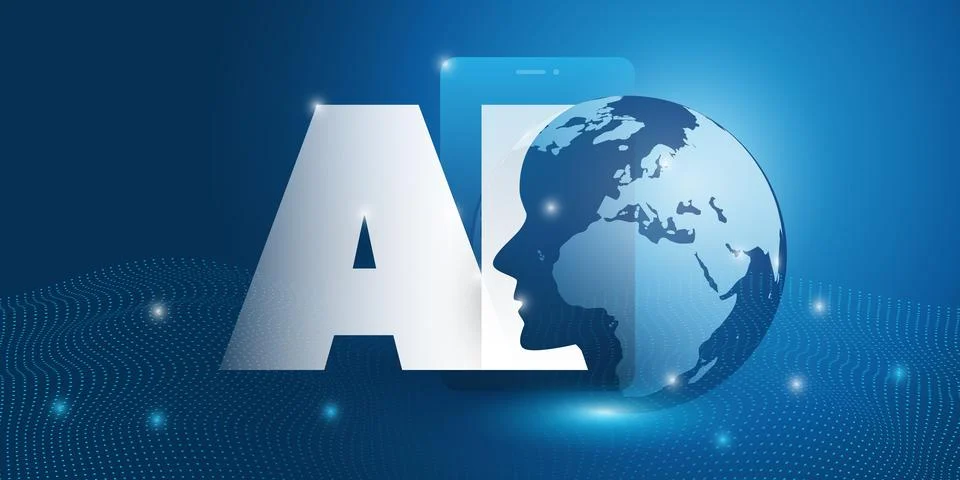 Machine Learning, Artificial Intelligence, Cloud Computing and Networks Des.. Stock Illustration