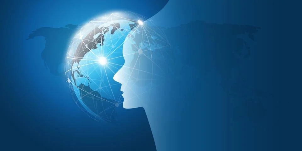 Machine Learning, Artificial Intelligence, Cloud Computing and Networks Des.. Stock Illustration