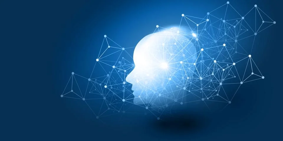 Machine Learning, Artificial Intelligence, Cloud Computing and Networks Des.. Stock Illustration