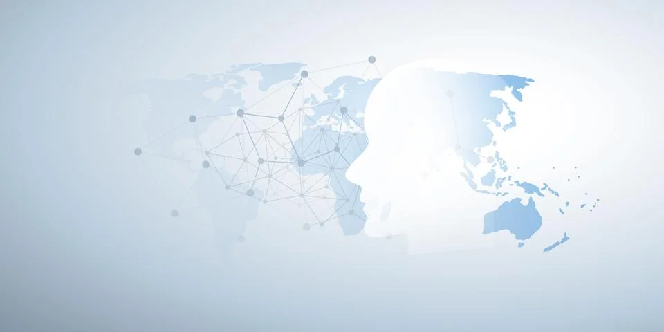 Machine Learning, Artificial Intelligence, Cloud Computing and Networks Des.. Stock Illustration