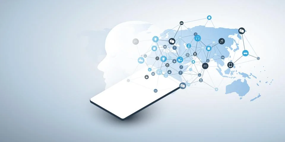 Machine Learning, Artificial Intelligence, Cloud Computing and Networks Des.. イラスト素材