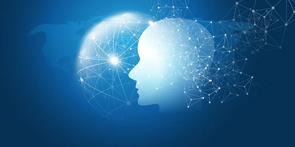 Machine Learning, Artificial Intelligence, Cloud Computing and Networks Des.. 스톡 일러스트