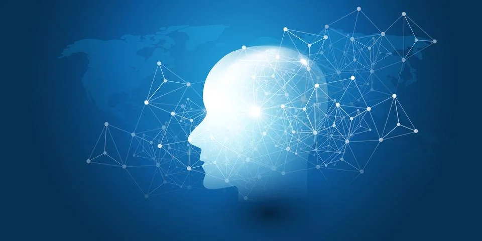 Machine Learning, Artificial Intelligence, Cloud Computing and Networks Des.. 스톡 일러스트