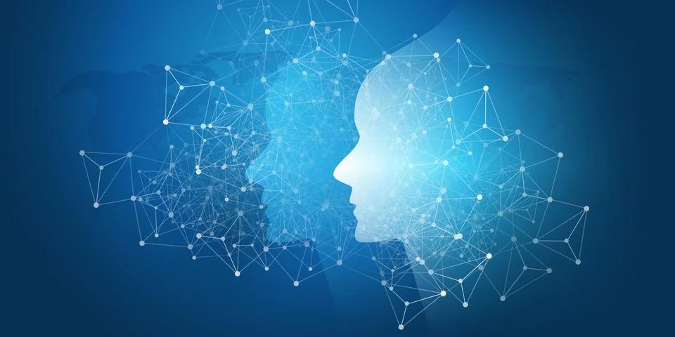 Machine Learning, Artificial Intelligence, Cloud Computing and Networks Des.. Stock Illustration