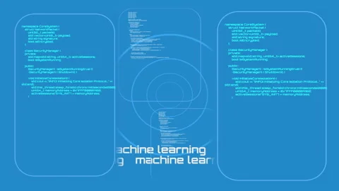 Machine learning artificial intelligence coding animation Stock Footage 341823397