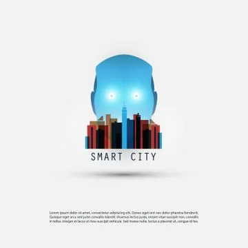 Machine Learning, Artificial Intelligence Controlled Smart City, Home Automation Stock Illustration
