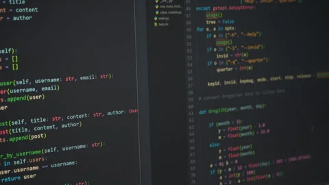 Machine Learning Artificial Intelligence. Programming Typing text, hacking .. Video stock 308044287