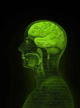 Machine learning. Artificial Intelligence. Technology background with a perso Stock Illustration