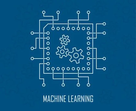 Machine learning artificial intelligence vector Stock Illustration