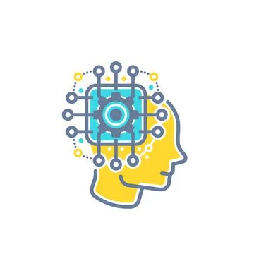 Machine learning, artificial neural network, AI vector illustration イラスト素材