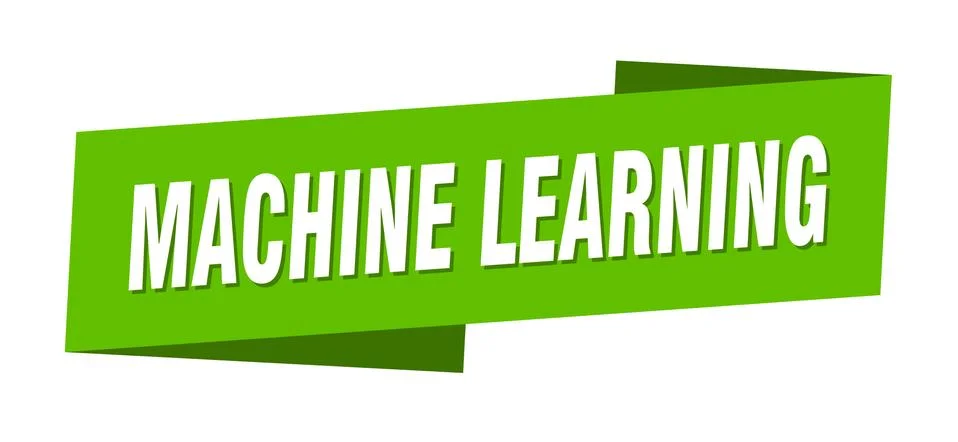 Machine learning banner template. machine learning ribbon label sign Stock Illustration