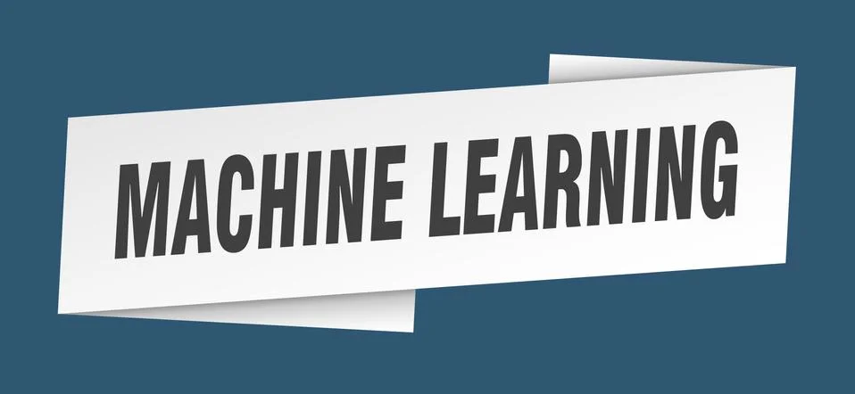 Machine learning banner template. machine learning ribbon label sign Stock Illustration
