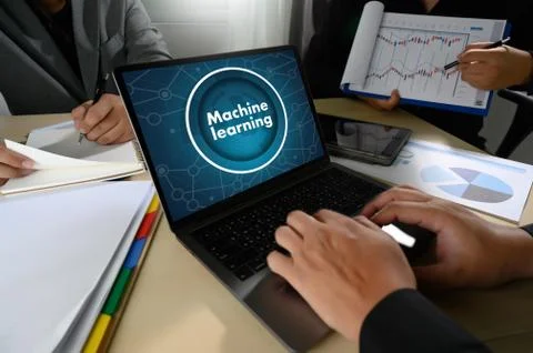 Machine learning Big data and artificial intelligence concept. Machine learni Foto stock