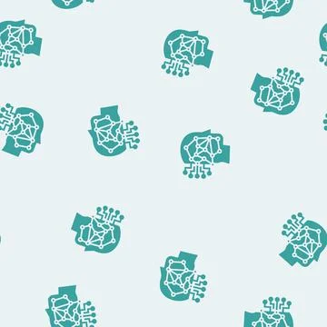 Machine learning big data glyph seamless pattern Illustrazione stock