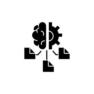 Machine learning black glyph icon Stock Illustration