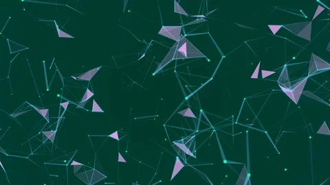 Machine learning. Blue lines, green dots, pink triangles. Plexus Business Video stock 89567448