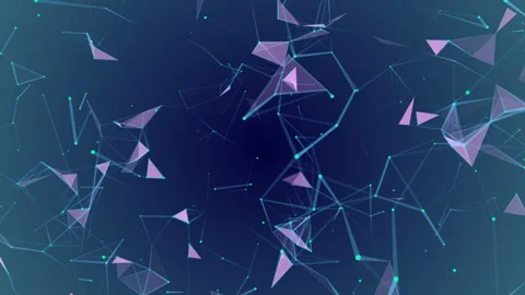 Machine learning. Blue lines, green dots, pink triangles. Plexus Business Video stock 89567706