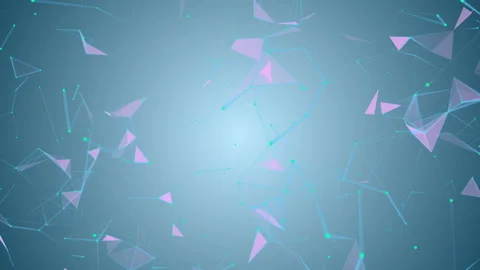 Machine learning. Blue lines, green dots, pink triangles. Plexus Business Stock Footage 89568097