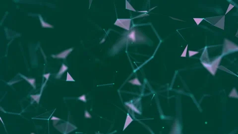 Machine learning. Blue lines, green dots, pink triangles. Plexus Business Stock Footage 89569129