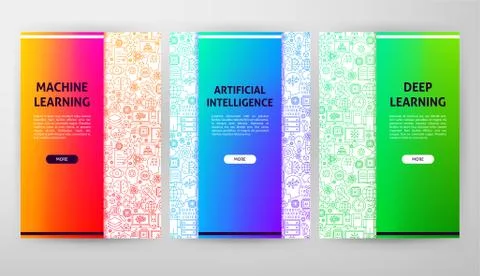 Machine Learning Brochure Web Design イラスト素材