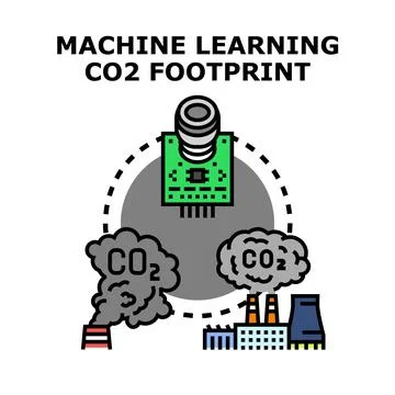Machine learning carbon dioxide footprint concept 스톡 일러스트
