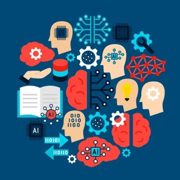 Machine Learning Circle Concept Stock Illustration
