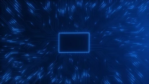 Machine Learning Circuit Board CPU Processor Microchip Starting Artificial Video stock 247492236