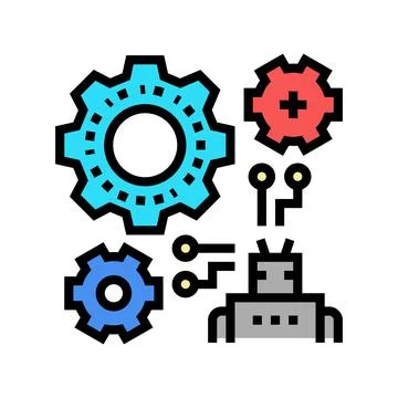 Machine learning color icon vector illustration Stock Illustration