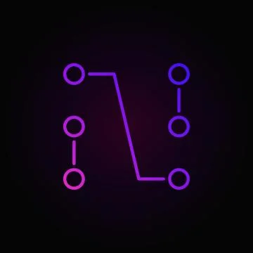 Machine learning colorful vector outline icon on dark background 스톡 일러스트